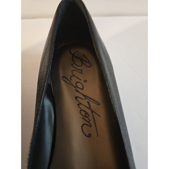 Brighton 'Barb' Black Leather Ballet Flats With Silver Accent Charm Size 7M - Picture 2 of 15